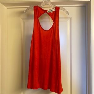 Red Flowy Twist-Backed Tank